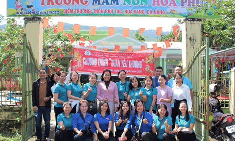 Trường Mầm non 19/5 lan tỏa yêu thương qua chương trình giao lưu, trao quà Xuân tại Hòa Phú