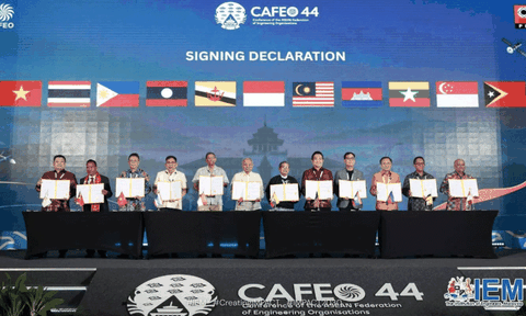 Chủ tịch VUSTA Châu Văn Minh ký Tuyên bố chung CAFEO 44, thúc đẩy hợp tác kỹ sư ASEAN hướng tới phát triển bền vững