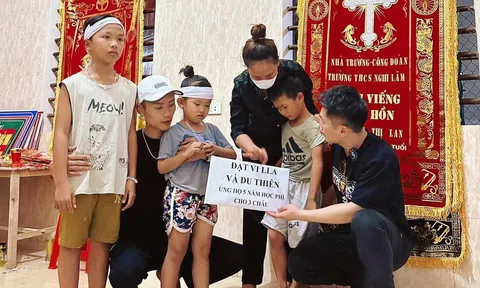 Ca sĩ Du Thiên và Đạt Villa hỗ trợ 5 năm học phí cho 3 em nhỏ mất cha mẹ trong đợt bão Noru