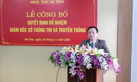 Bổ nhiệm ông Đậu Tùng Lâm làm Giám đốc Sở Thông tin và Truyền thông Hà Tĩnh