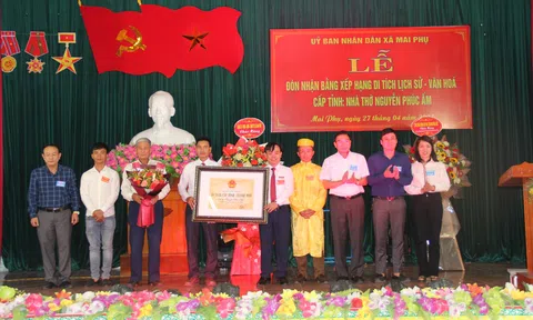 Hà Tĩnh: Lễ đón nhận bằng di tích lịch sử văn hóa cấp tỉnh nhà thờ Nguyễn Phúc Ấm