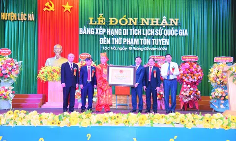 Hà Tĩnh: Đền thờ Phạm Tôn Tuyển đón nhận Bằng xếp hạng di tích Lịch sử cấp quốc gia