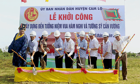 Khởi công xây dựng Đền tưởng niệm vua Hàm Nghi