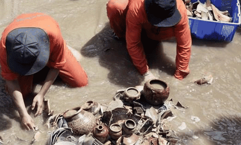 Tạm dừng công tác khai quật tàu cổ đắm ở cảng Dung Quất