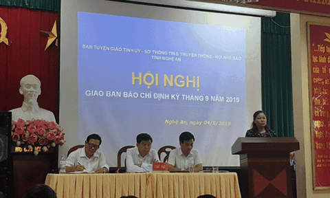 Nghệ An: Giao ban báo chí định kỳ tháng 9 năm 2019