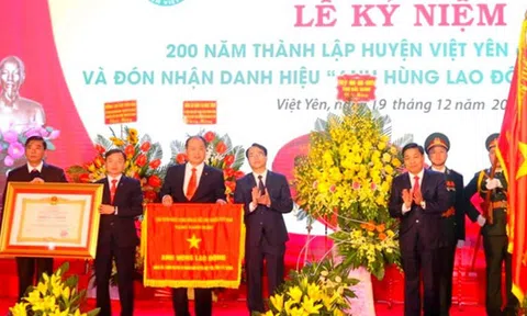 Việt Yên kỷ niệm 200 năm thành lập, đón nhận Danh hiệu AHLĐ