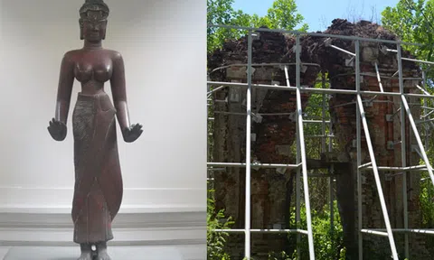 Bí ẩn về “báu vật” hình quả cau trên tay tượng nữ thần Tara 